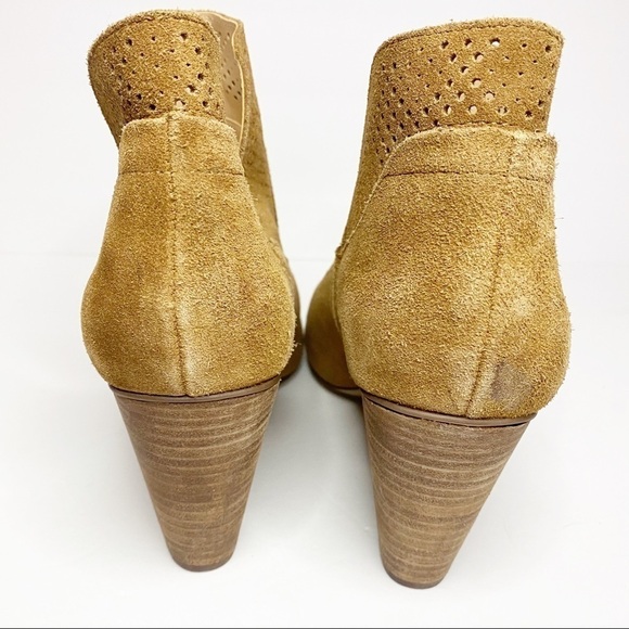 Steven by Steve Madden Ready Peep Toe Perforated Bootie Chestnut Oiled Cow Suede - Picture 6 of 12